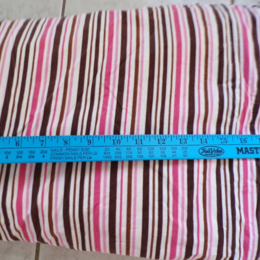 4 Yards Robert Kaufman Fabrics Cool Courds Corduroy Striped Brown Pinks White